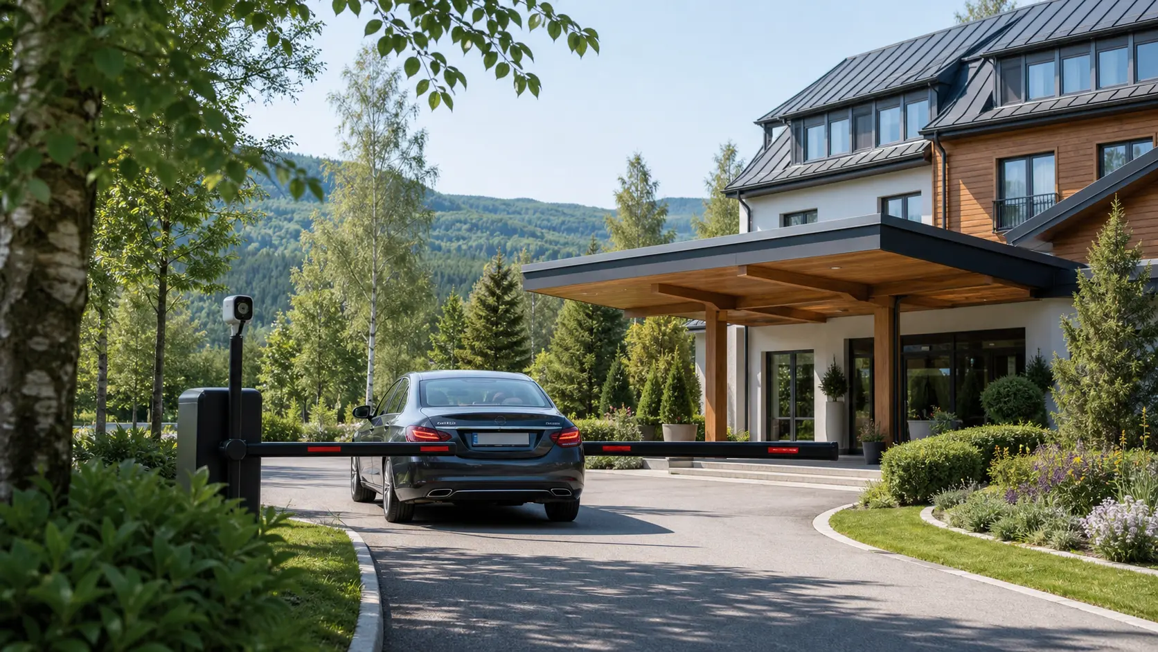 Automatic gate access at a hotel