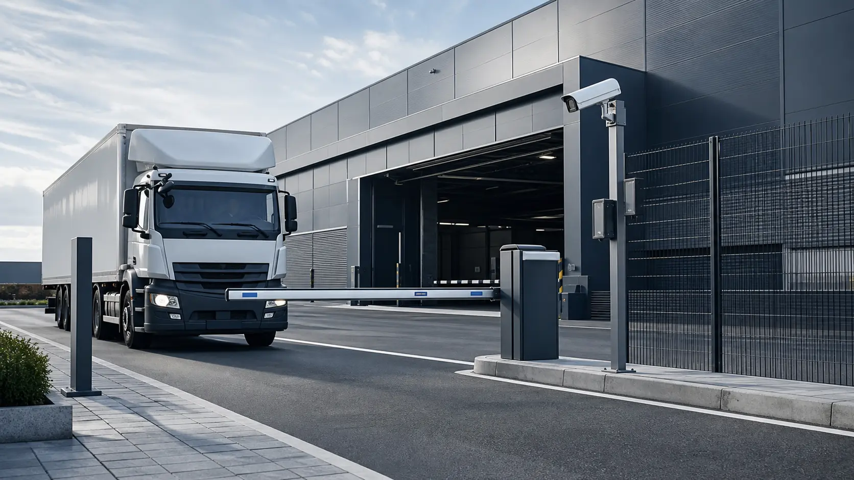 Vehicle gate at an industrial facility